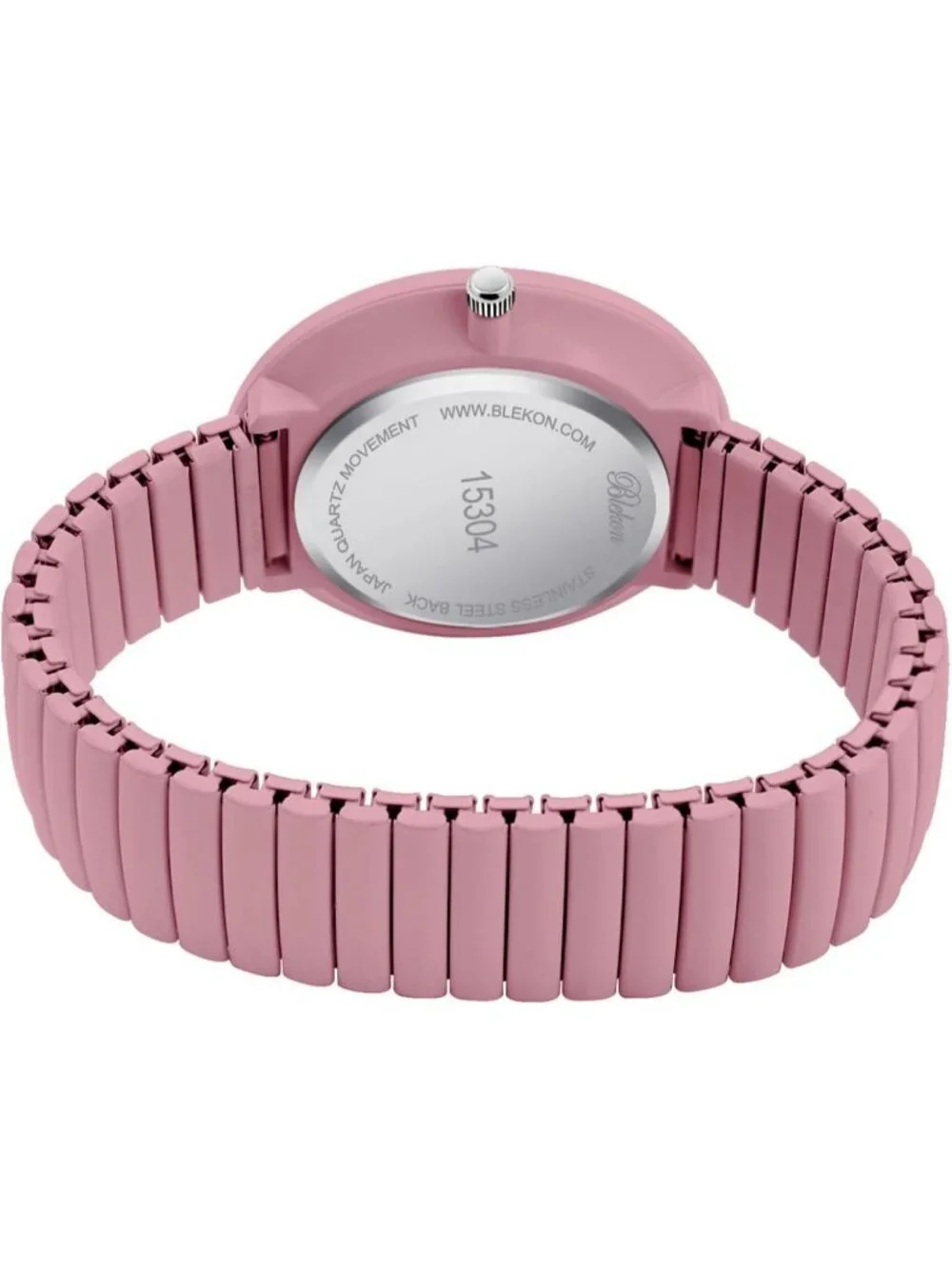 Women's Pink New Super Large Face Stretch Band Japanese Movement Fashion Watch